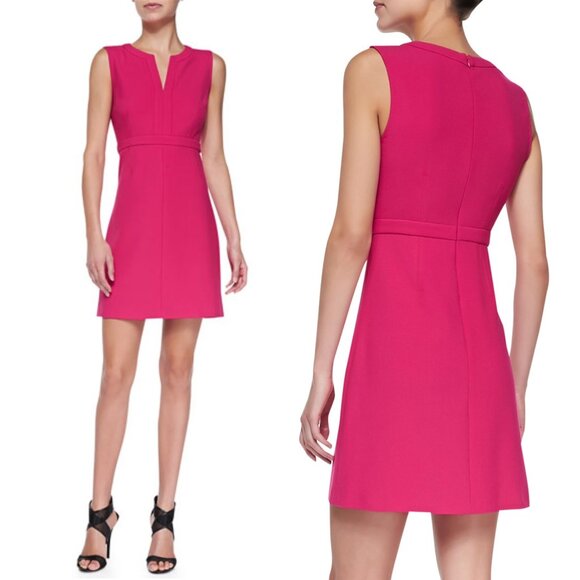 Diane Von Furstenberg Pink Dress 2 Banded Caftan Fleur Sleeveless Mini XS V Neck - Picture 4 of 11